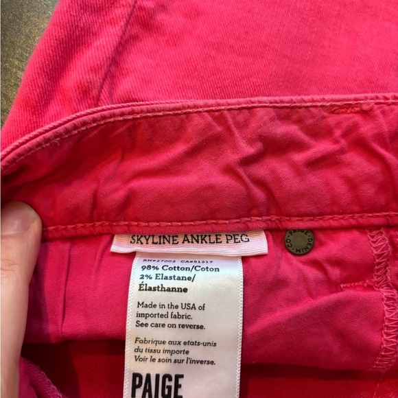 PAIGE Barbie pink skyline ankle peg jeans size 26 - Picture 5 of 13